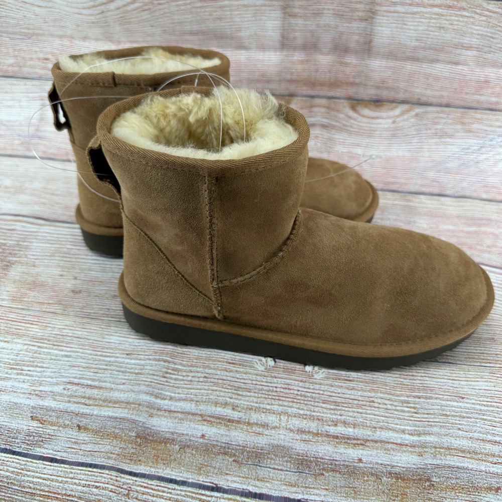 Kirkland Signature Ladies 9 Shearling Ankle Boots Tan‎ Havane Suede 7771757